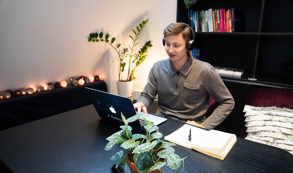 henrik stalhand sitting at desk