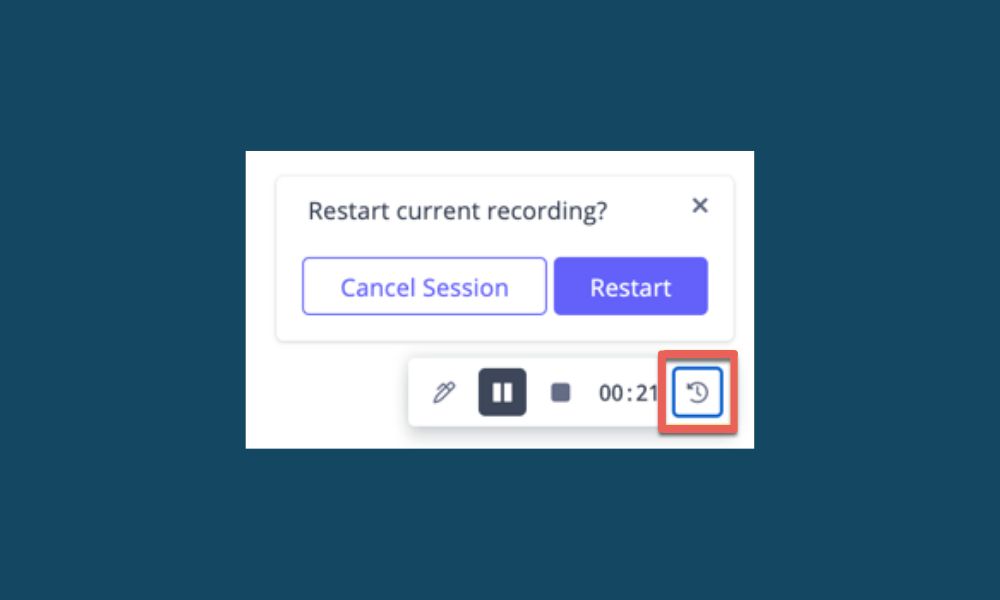 Pause, resume and restart buttons